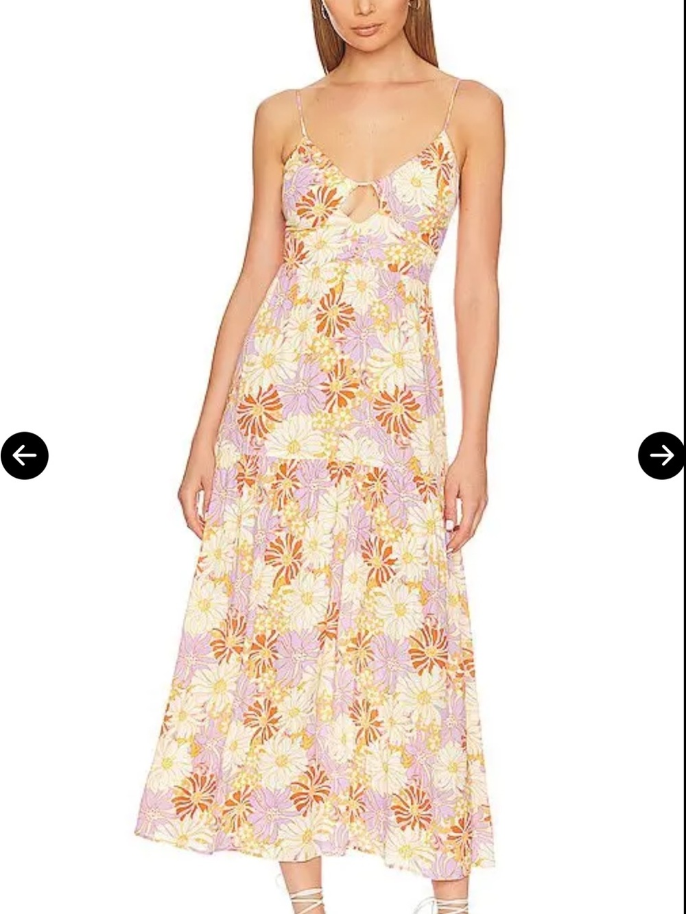 L*Space Gemma Wavy Daisy Floral Print Midi Dress Size Small - Picture 12 of 12